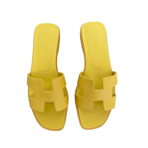 hermes yellow sandals